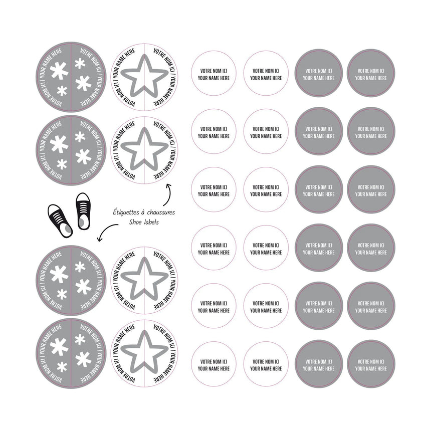 Étiquettes Essentiel - Motifs gris-Clement - Impressions-LAB-ECNOM-GRIS-CLÉMENT
