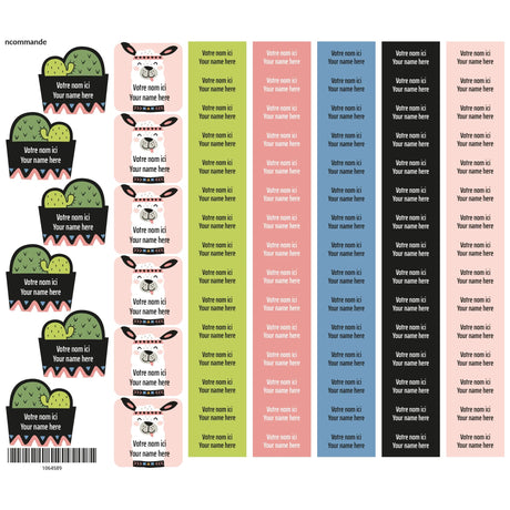 Étiquettes Scolaires - Cactus-Clement - Impressions-LAB-ECNOM-S-CACT-CLÉMENT