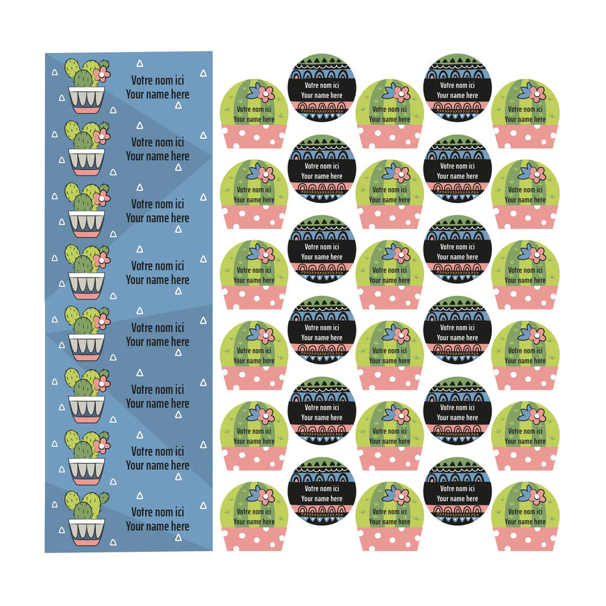 Étiquettes Scolaires - Cactus-Clement - Impressions-LAB-ECNOM-S-CACT-CLÉMENT