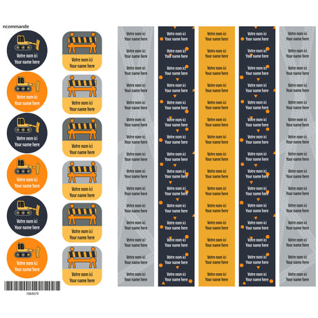 Étiquettes Scolaire - Camions-Clement - Impressions-LAB-ECNOM-S-CAMI-CLÉMENT