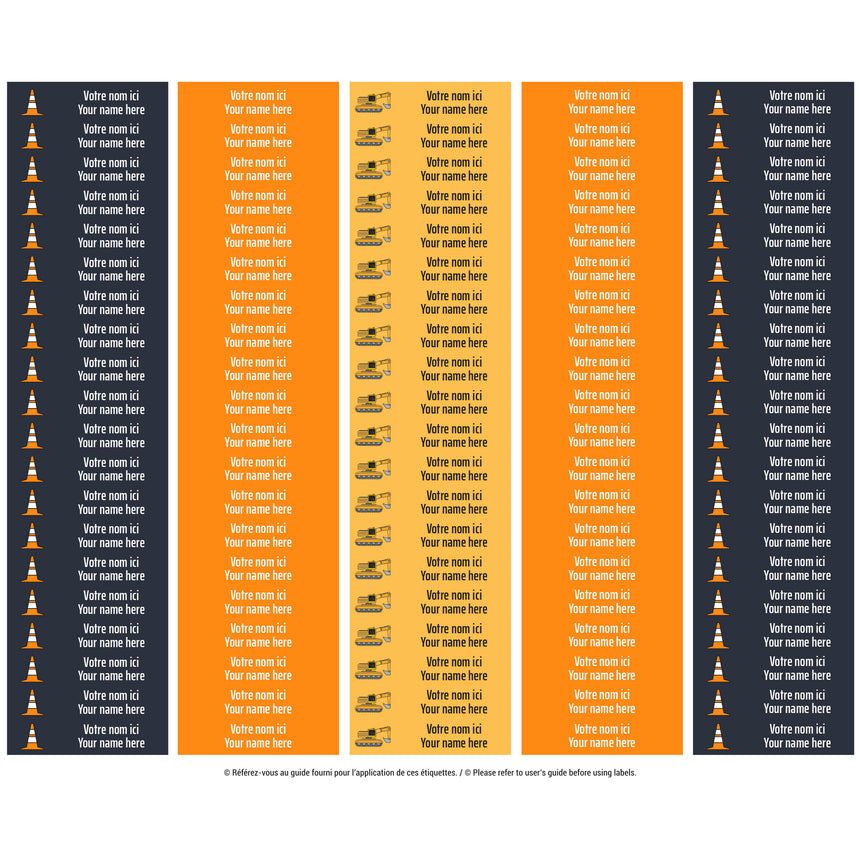 Étiquettes Scolaire - Camions-Clement - Impressions-LAB-ECNOM-S-CAMI-CLÉMENT