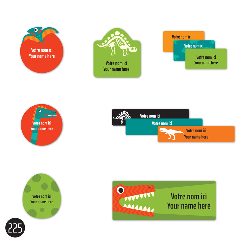 Étiquettes Scolaire - Dinosaures-Clement - Impressions-LAB-ECNOM-S-DINO-CLÉMENT