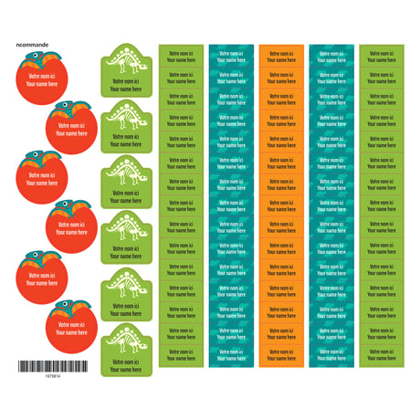Étiquettes Scolaire - Dinosaures-Clement - Impressions-LAB-ECNOM-S-DINO-CLÉMENT