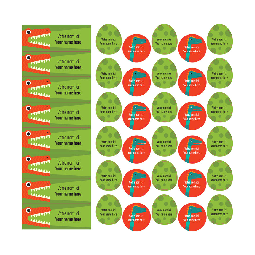 Étiquettes Scolaire - Dinosaures-Clement - Impressions-LAB-ECNOM-S-DINO-CLÉMENT