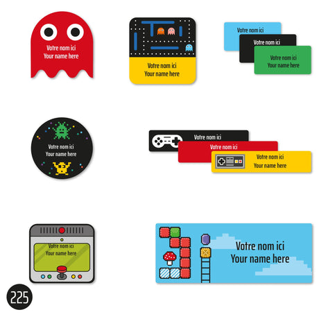 Étiquettes Scolaire - Jeux Vidéo-Clement - Impressions-LAB-ECNOM-S-JVID-CLÉMENT