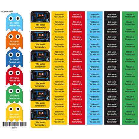 Étiquettes Scolaire - Jeux Vidéo-Clement - Impressions-LAB-ECNOM-S-JVID-CLÉMENT