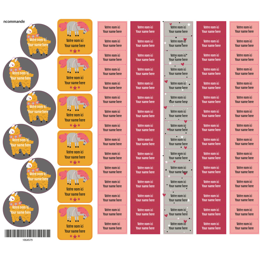 Étiquettes Scolaire - Lamas-Clement - Impressions-LAB-ECNOM-S-LAMA-CLÉMENT