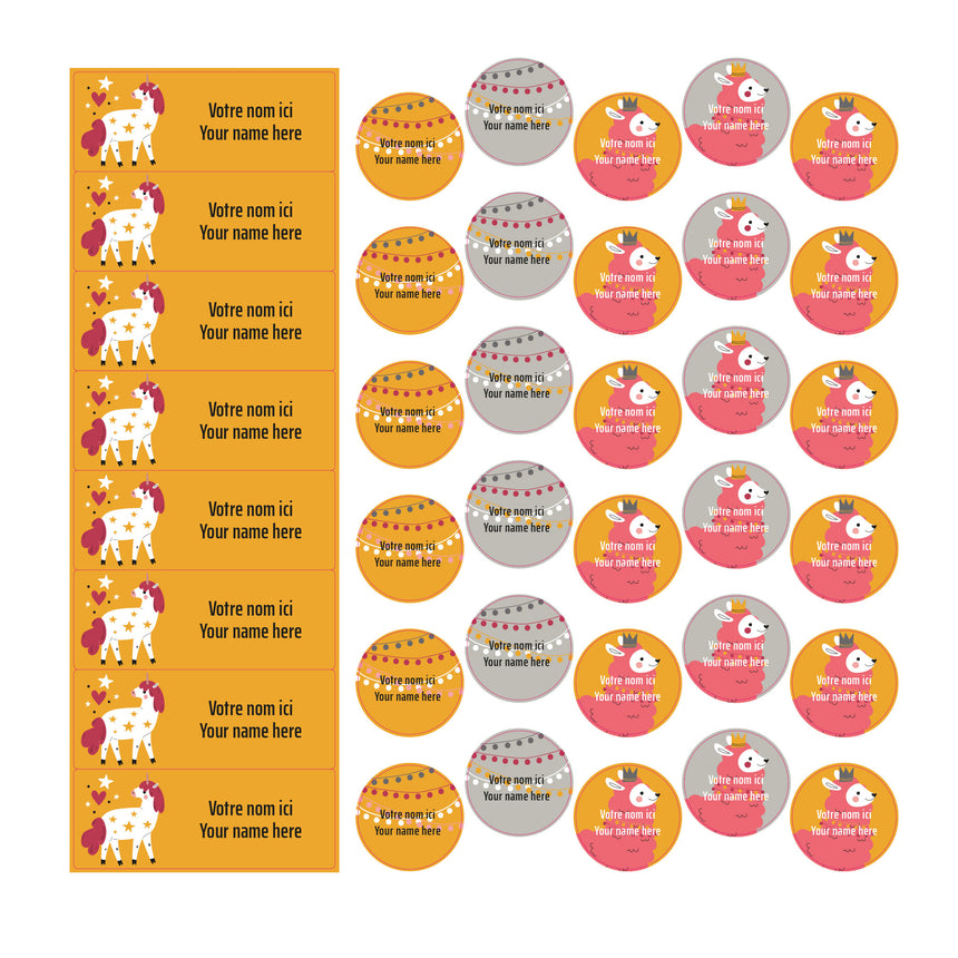 Étiquettes Scolaire - Lamas-Clement - Impressions-LAB-ECNOM-S-LAMA-CLÉMENT