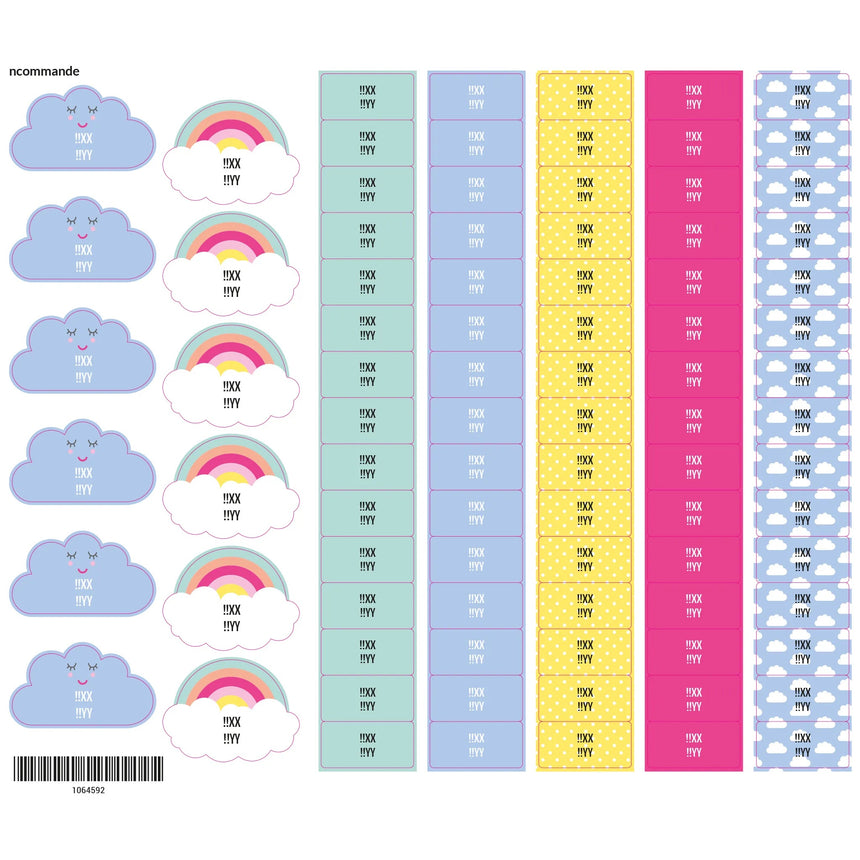 Étiquettes Scolaire - Licorne-Clement - Impressions-LAB-ECNOM-S-LICO-CLÉMENT