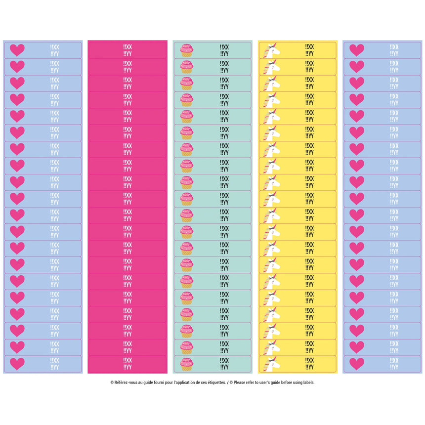 Étiquettes Scolaire - Licorne-Clement - Impressions-LAB-ECNOM-S-LICO-CLÉMENT