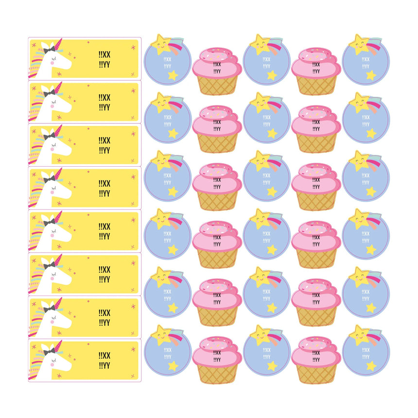 Étiquettes Scolaire - Licorne-Clement - Impressions-LAB-ECNOM-S-LICO-CLÉMENT