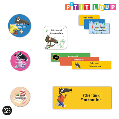 Étiquettes Scolaire - P'tit Loup-Clement - Impressions-LAB-ECNOM-S-LOUP-CLÉMENT