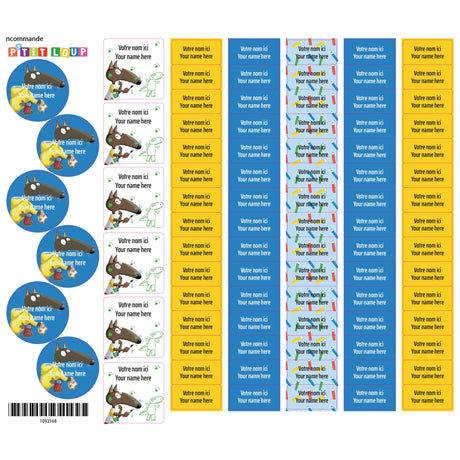 Étiquettes Scolaire - P'tit Loup-Clement - Impressions-LAB-ECNOM-S-LOUP-CLÉMENT