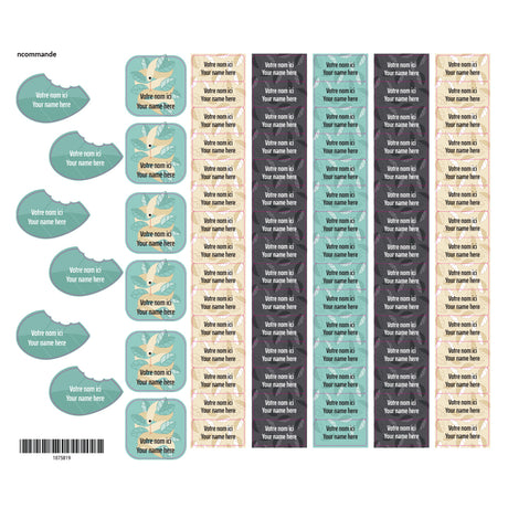Étiquettes Scolaire - Paresseux-Clement - Impressions-LAB-ECNOM-S-PARE-CLÉMENT