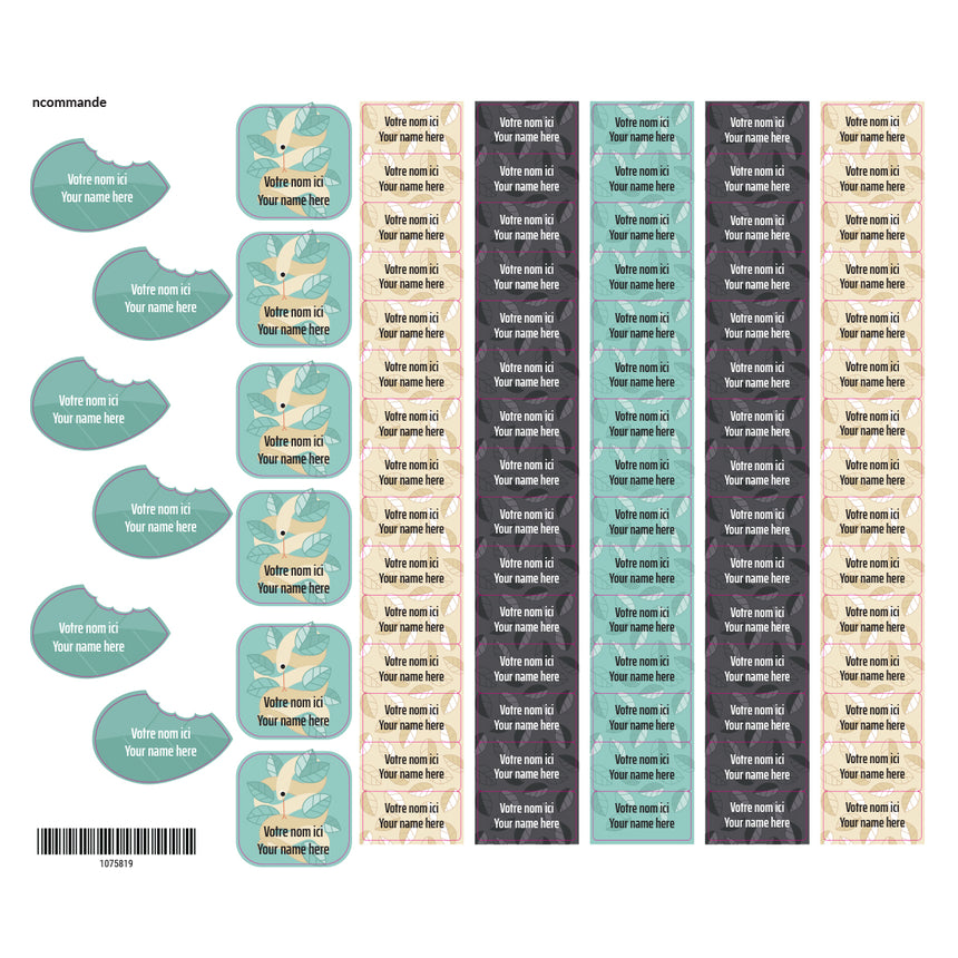 Étiquettes Scolaire - Paresseux-Clement - Impressions-LAB-ECNOM-S-PARE-CLÉMENT
