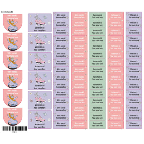 Étiquettes Scolaire - Patin (EXCLUSIVITÉ CLÉMENT X BIRDZ)-Clement - Impressions-LAB-ECNOM-S-PATI-CLÉMENT