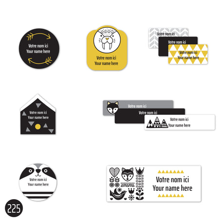 Étiquettes Scolaire - Scandinave-Clement - Impressions-LAB-ECNOM-S-SCAN-CLÉMENT