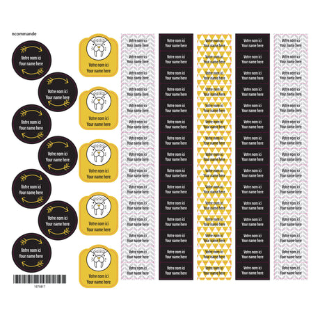 Étiquettes Scolaire - Scandinave-Clement - Impressions-LAB-ECNOM-S-SCAN-CLÉMENT