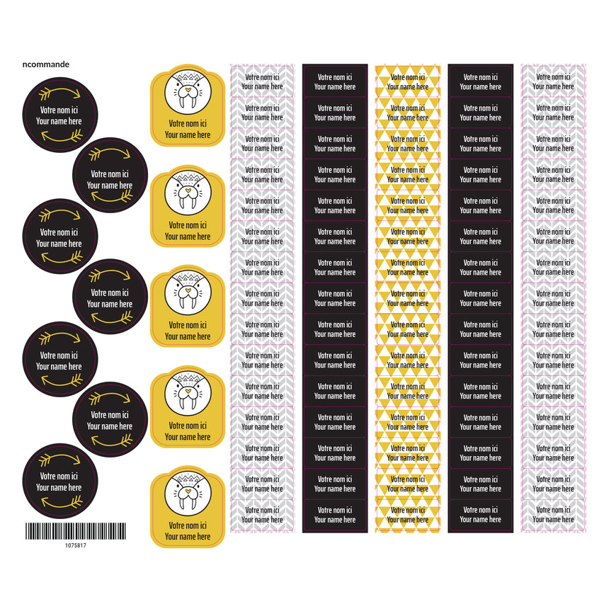 Étiquettes Scolaire - Scandinave-Clement - Impressions-LAB-ECNOM-S-SCAN-CLÉMENT