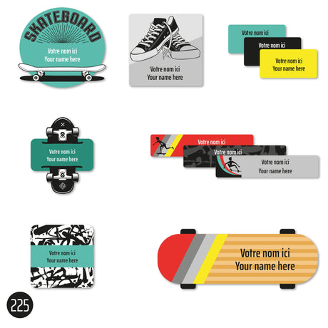 Étiquettes Scolaire - Skateboard-Clement - Impressions-LAB-ECNOM-S-SKAT-CLÉMENT