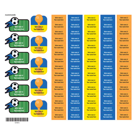 Étiquettes Scolaire - Soccer-Clement - Impressions-LAB-ECNOM-S-SOCC-CLÉMENT