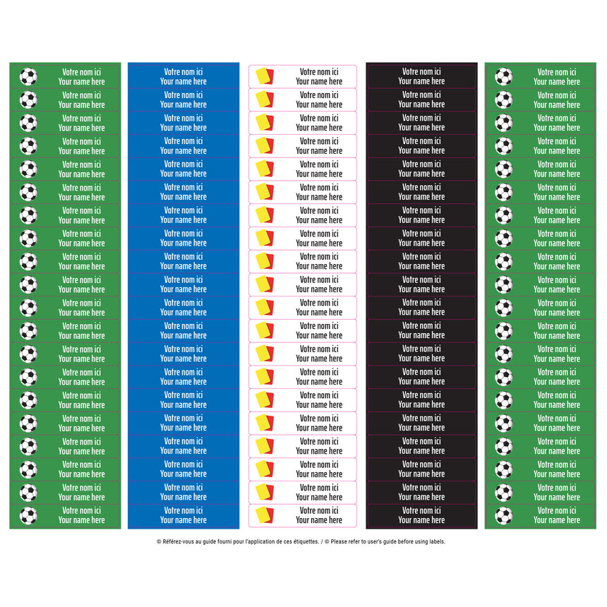 Étiquettes Scolaire - Soccer-Clement - Impressions-LAB-ECNOM-S-SOCC-CLÉMENT