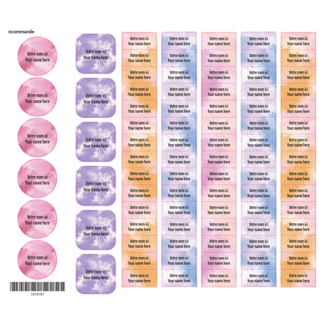 Étiquettes Scolaire - Tie-Dye 1-Clement - Impressions-LAB-ECNOM-S-TIE1-CLÉMENT
