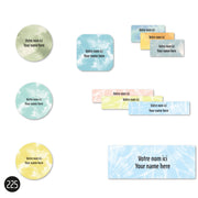 Étiquettes Scolaire - Tie-Dye 2-Clement - Impressions-LAB-ECNOM-S-TIE2-CLÉMENT