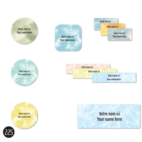 Étiquettes Scolaire - Tie-Dye 2-Clement - Impressions-LAB-ECNOM-S-TIE2-CLÉMENT