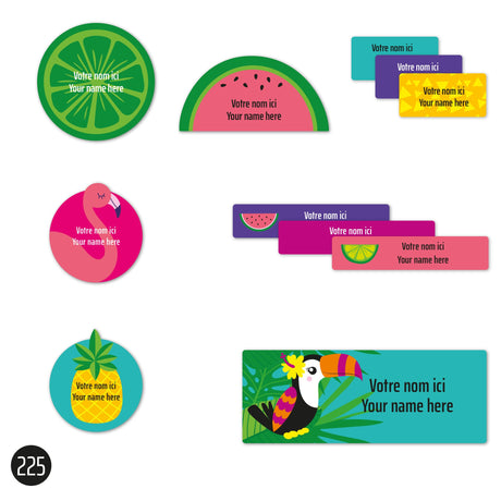 Étiquettes Scolaire - Tropical-Clement - Impressions-LAB-ECNOM-S-TROP-CLÉMENT