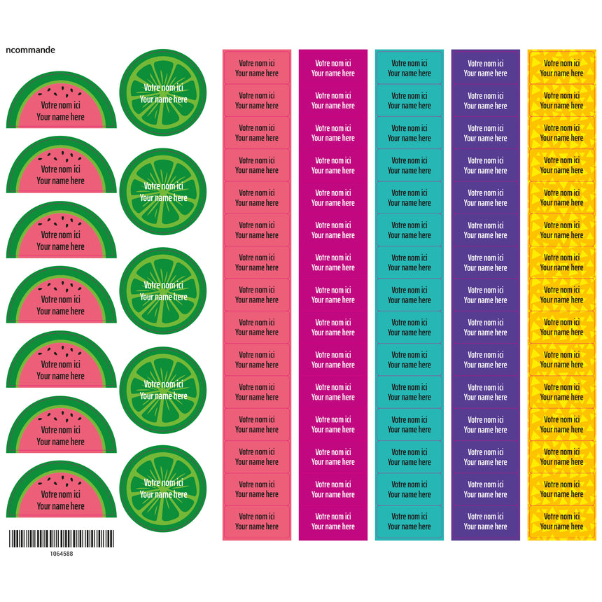 Étiquettes Scolaire - Tropical-Clement - Impressions-LAB-ECNOM-S-TROP-CLÉMENT