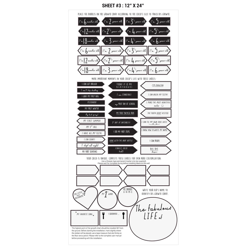 Échelle de croissance Moderne Blanche - ANGLAIS-Clement - Impressions-LAB-MODERN-CHART-CLÉMENT