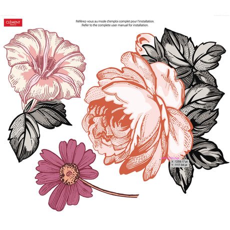 Autocollants Muraux - Fleurs-Clement - Impressions-LAB-MURAL-FLEURS-CLÉMENT