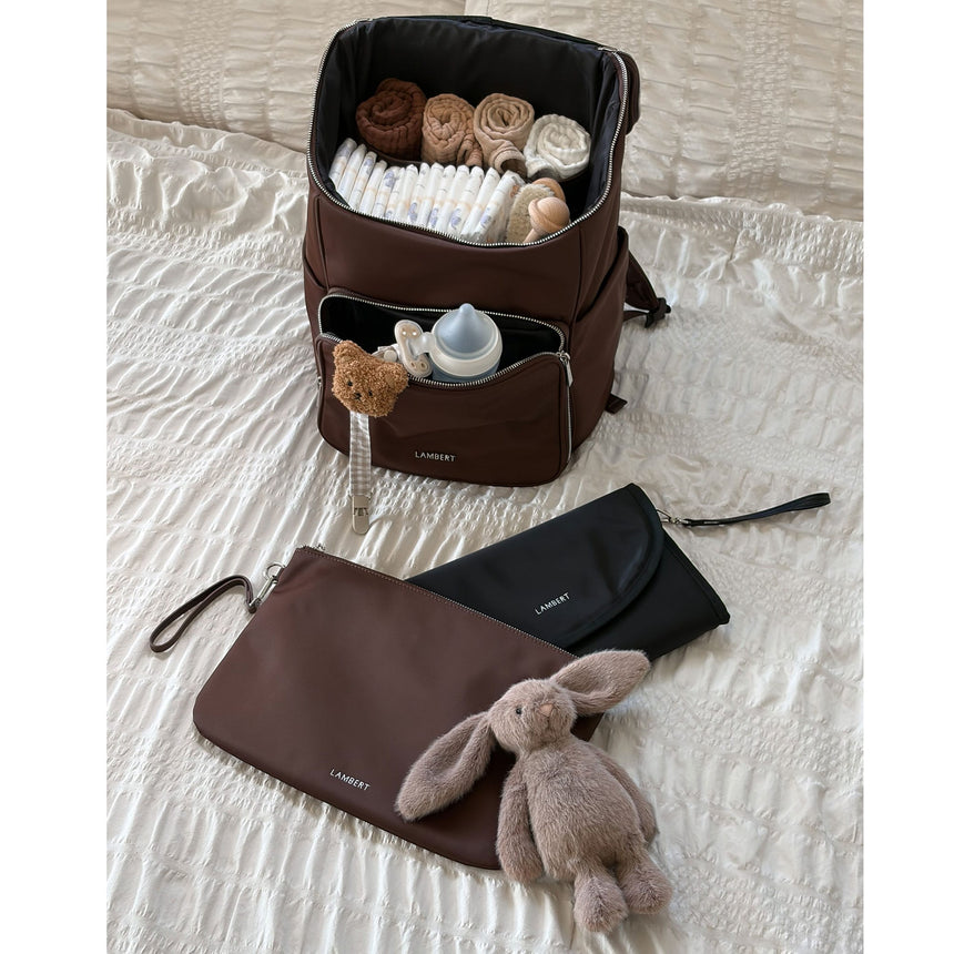 Sac à dos de maternité Anabelle en nylon - Chocolat-Lambert-LBT-ANABELLECCNY-CLÉMENT