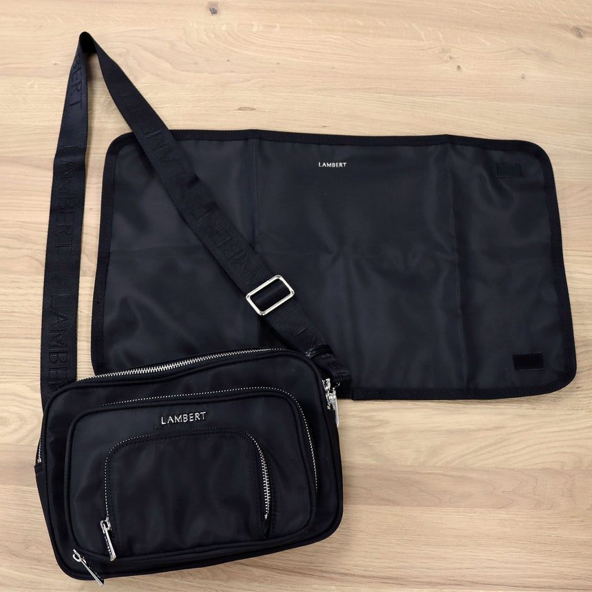 Petit Sac à Couches + Tapis à Langer Annika - Noir-Lambert-LBT-ANNIKABLKNYL-CLÉMENT