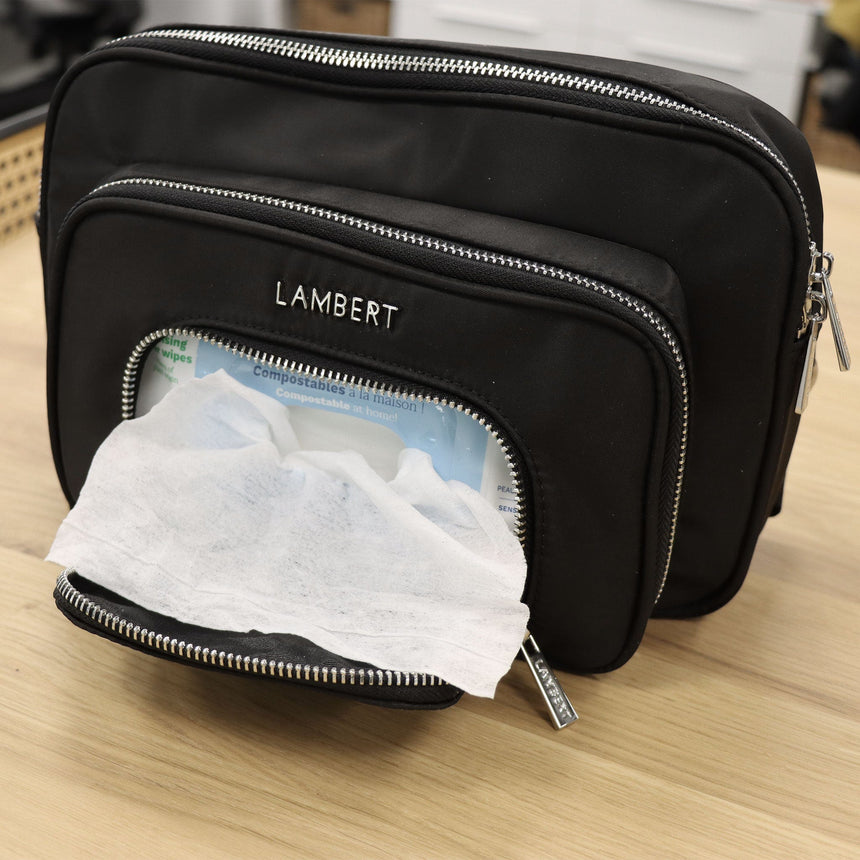 Petit Sac à Couches + Tapis à Langer Annika - Noir-Lambert-LBT-ANNIKABLKNYL-CLÉMENT