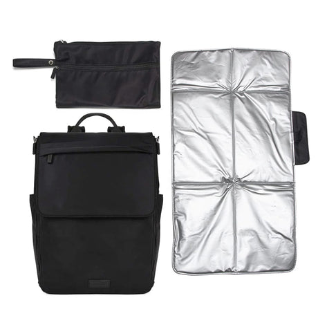 Sac à dos maternité Kendall en nylon - Noir-Lambert-LBT-KENDALLBLKNY-CLÉMENT