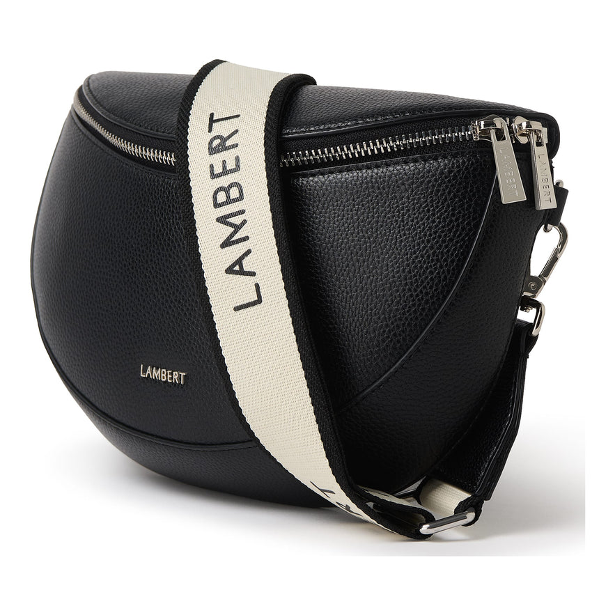 Sac banane Lauren en cuir vegan - Noir-Lambert-LBT-LAURENBLKPB-CLÉMENT