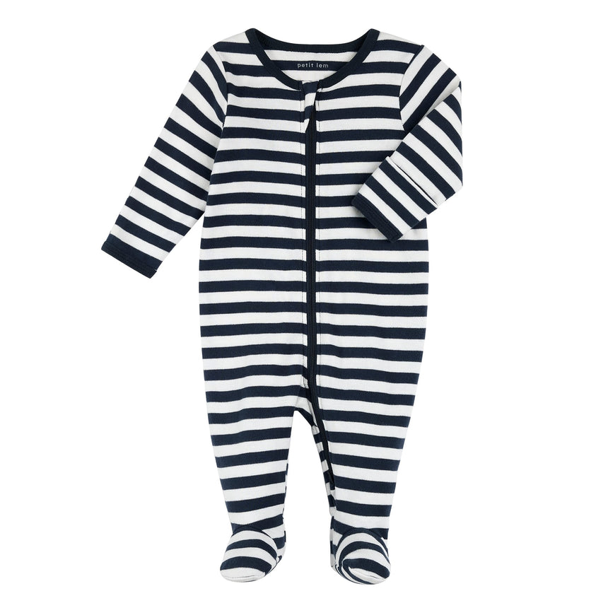 Pyjama Rayé Ours 0-12mois-Petit Lem-Marine-Nouveau-né-LEM-23YRL10018-CLÉMENT