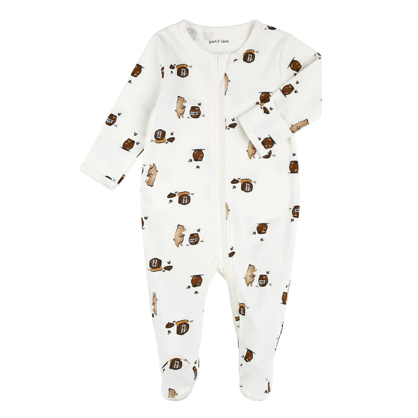 Pyjama Miel Ours 0-12mois-Petit Lem-Ivoire-Nouveau-né-LEM-23YRL10020-CLÉMENT