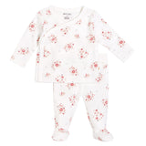 Ensemble Pantalon Fleurs Lapins 0-9mois-Petit Lem-Ivoire-Nouveau-né-LEM-23YRL12501-CLÉMENT