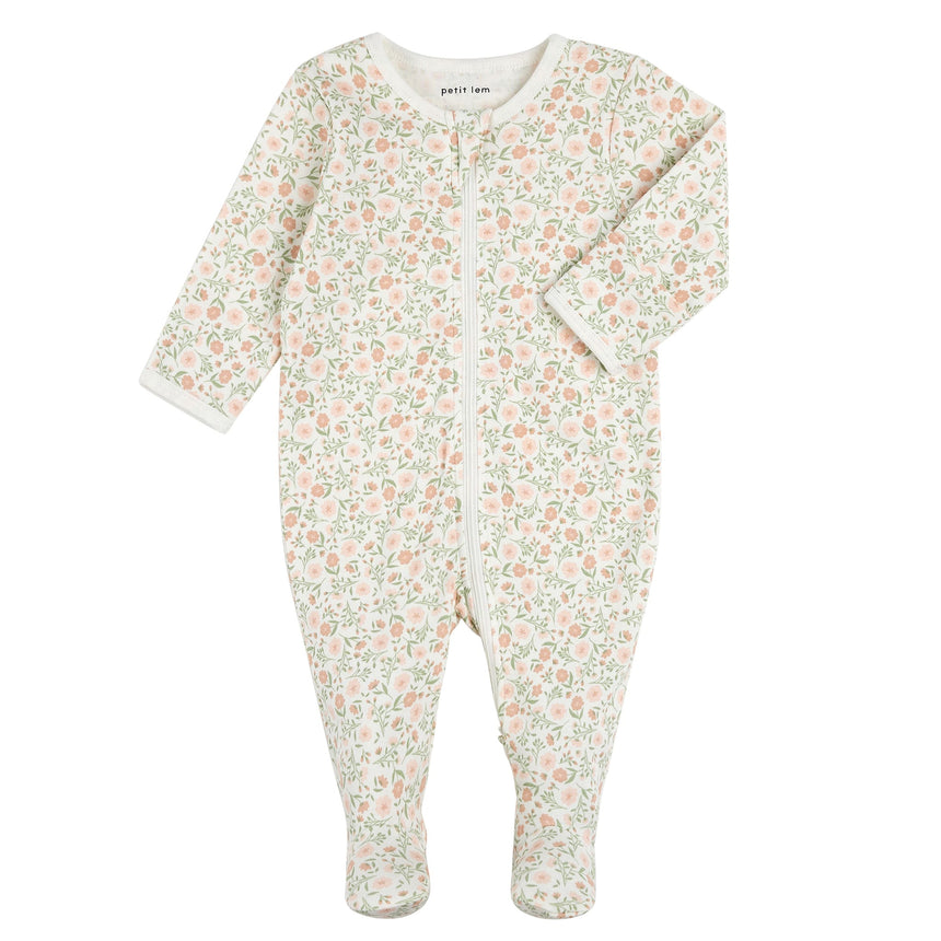 Pyjama Fleurs Lapins 0-12mois-Petit Lem-Ivoire-Nouveau-né-LEM-24YRL12P01-CLÉMENT