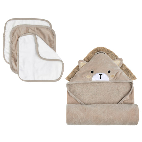 Ensemble de Bain 4 Pièces Lions-Petit Lem-Taupe-Bébé-LEM-24YRL18A07-CLÉMENT