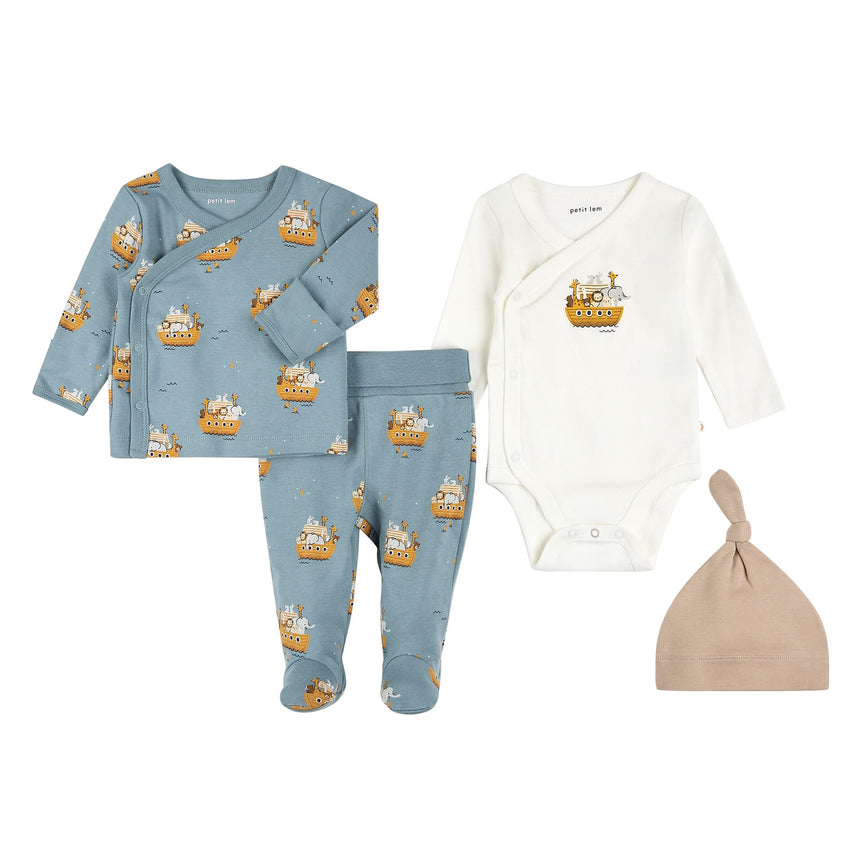 Ensemble de 4 Pièces Prematuré - Lion-Petit Lem-Turquoise-Prématuré-LEM-24YRL18E02-CLÉMENT