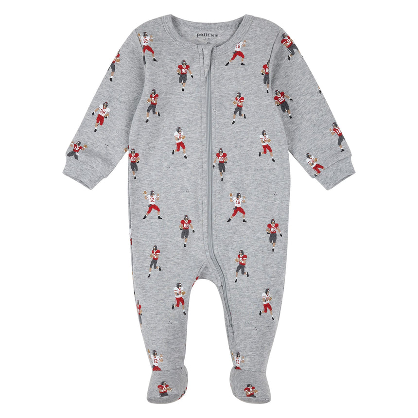 Pyjama Football 0-24mois-Petit Lem-Gris-0 m-LEM-26FRS16P33B-CLÉMENT