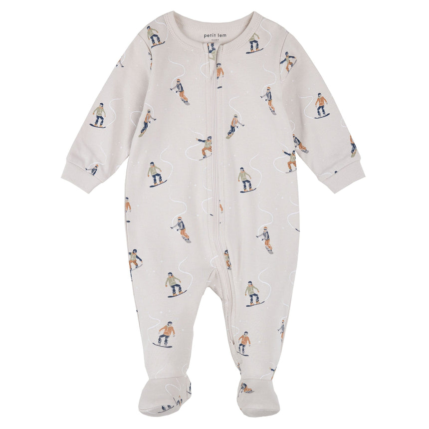 Pyjama Planche À Neige 0-24mois-Petit Lem-Beige-0 m-LEM-26FRS16P34B-CLÉMENT