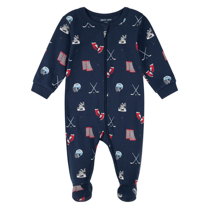 Pyjama Hockey 0-24mois-Petit Lem-Marine-0 m-LEM-26FRS16P35B-CLÉMENT