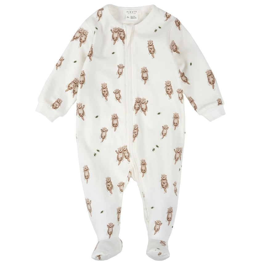 Pyjama Loutres 0-30mois-Petit Lem-Ivoire-0 m-LEM-26FRS33P52B-CLÉMENT