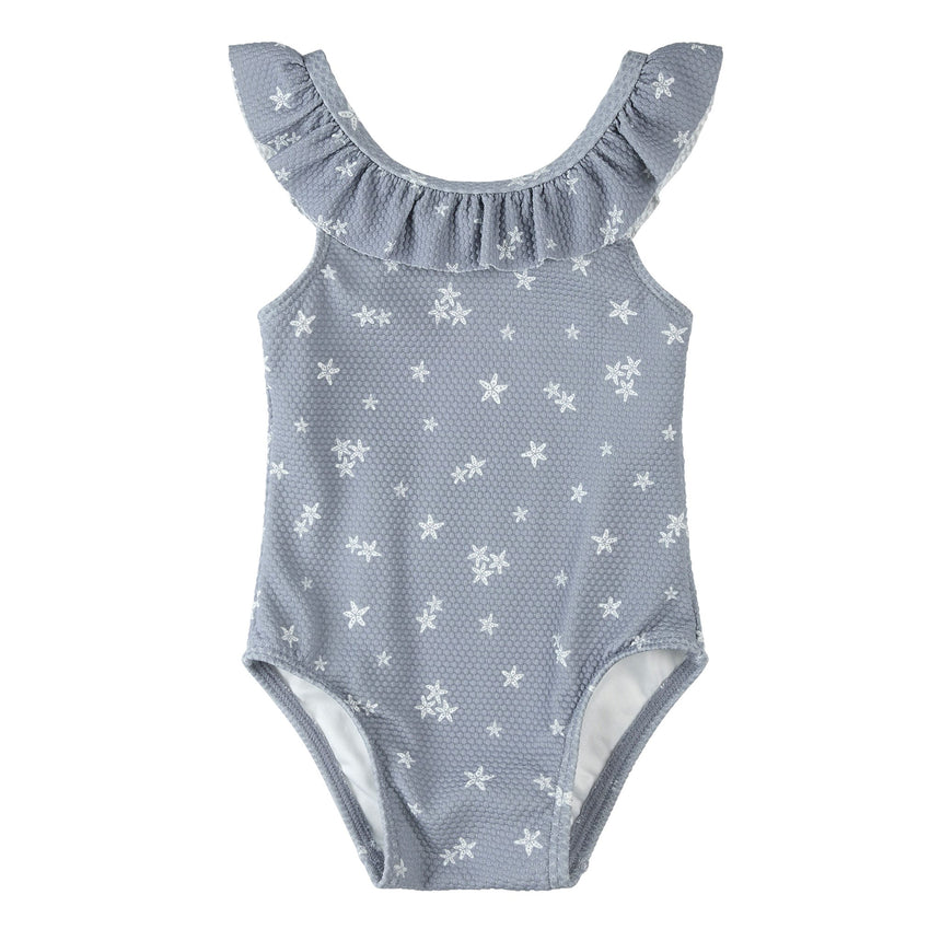 Maillot UV Fleurs 6-24mois-Petit Lem-Bleu-6-12 m-LEM-26SRM03M15B-CLÉMENT