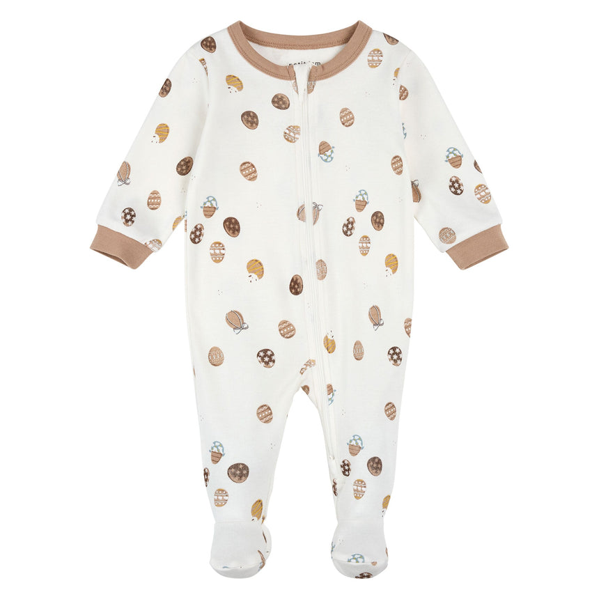 Pyjama Oeufs Chocolat 0-24mois-Petit Lem-Beige-Nouveau-né-LEM-26SRS13P02B-CLÉMENT